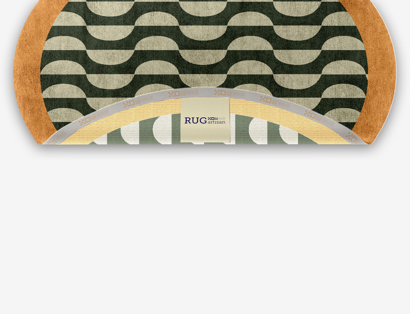 Frizzle Geometric Oval Hand Knotted Bamboo Silk Custom Rug by Rug Artisan