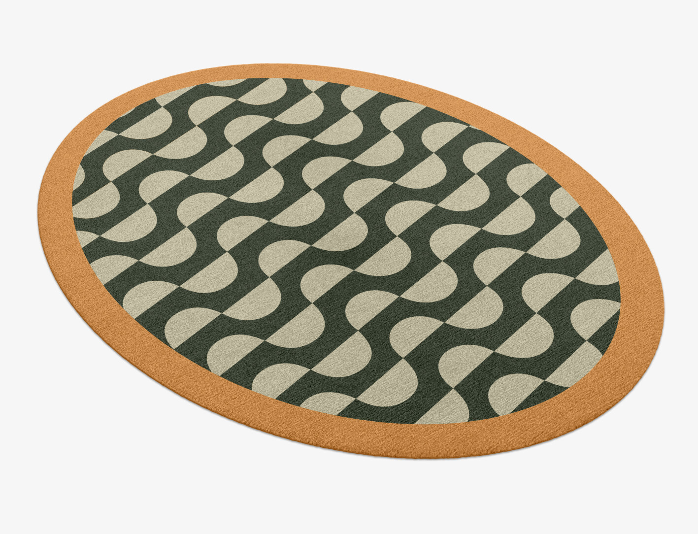 Frizzle Geometric Oval Hand Knotted Tibetan Wool Custom Rug by Rug Artisan