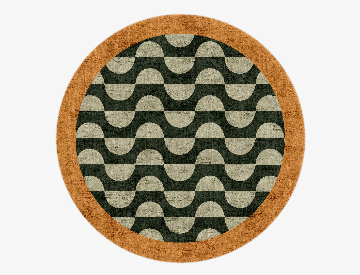Frizzle Geometric Round Hand Knotted Bamboo Silk Custom Rug by Rug Artisan