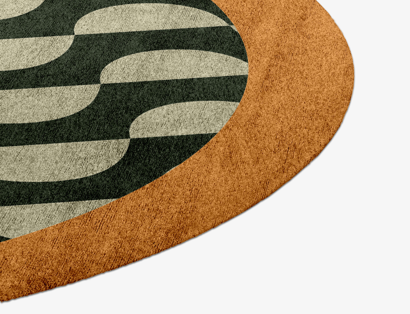 Frizzle Geometric Round Hand Knotted Bamboo Silk Custom Rug by Rug Artisan
