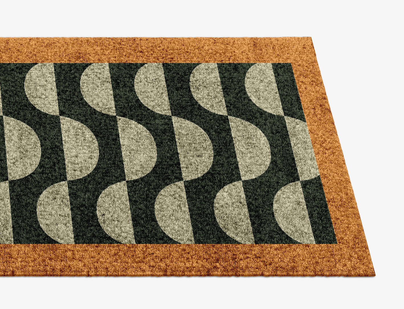 Frizzle Geometric Runner Hand Knotted Bamboo Silk Custom Rug by Rug Artisan