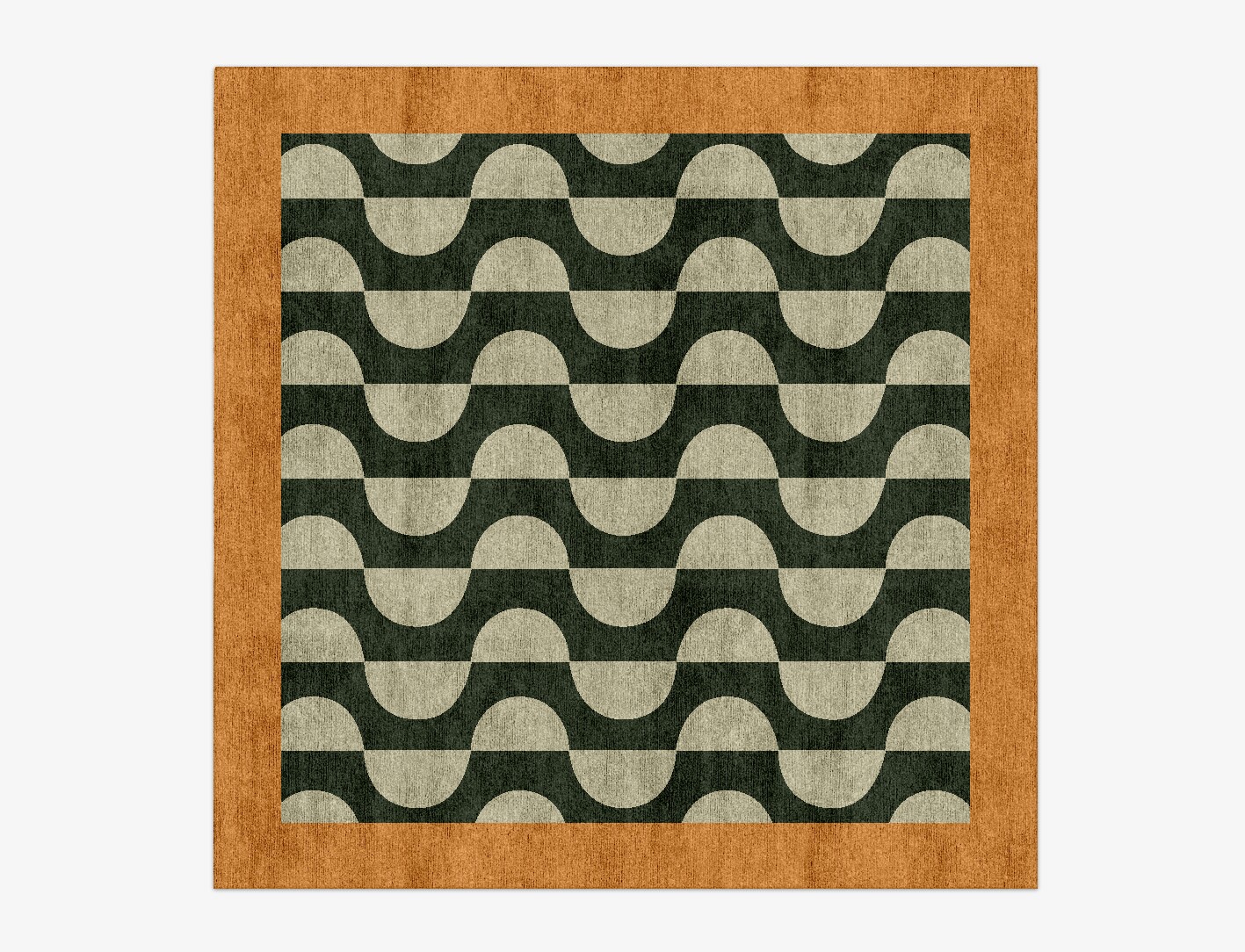 Frizzle Geometric Square Hand Knotted Bamboo Silk Custom Rug by Rug Artisan