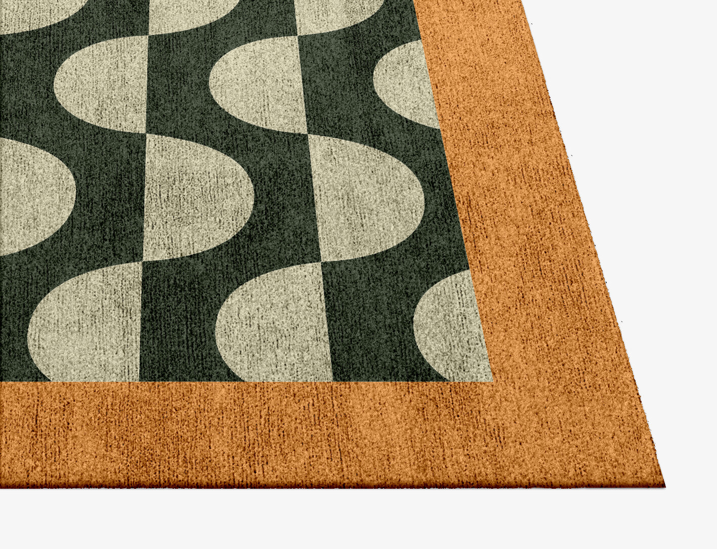Frizzle Geometric Square Hand Knotted Bamboo Silk Custom Rug by Rug Artisan