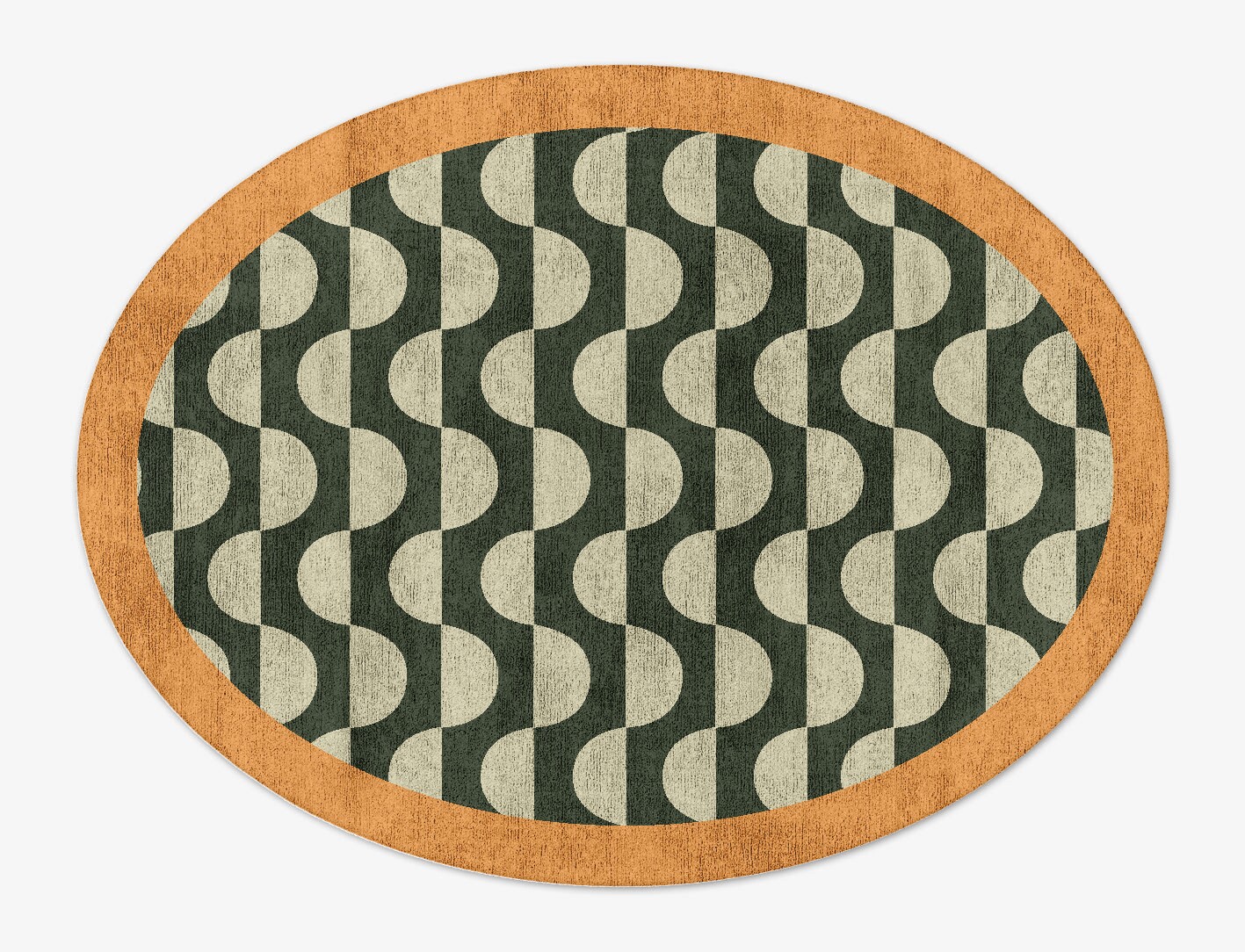 Frizzle Geometric Oval Hand Tufted Bamboo Silk Custom Rug by Rug Artisan