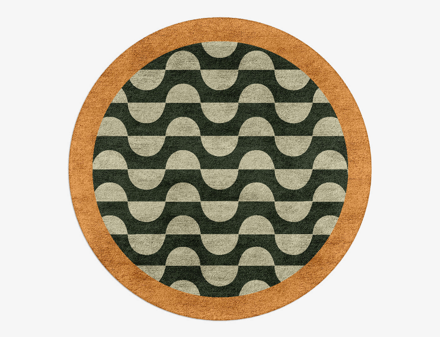 Frizzle Geometric Round Hand Tufted Bamboo Silk Custom Rug by Rug Artisan