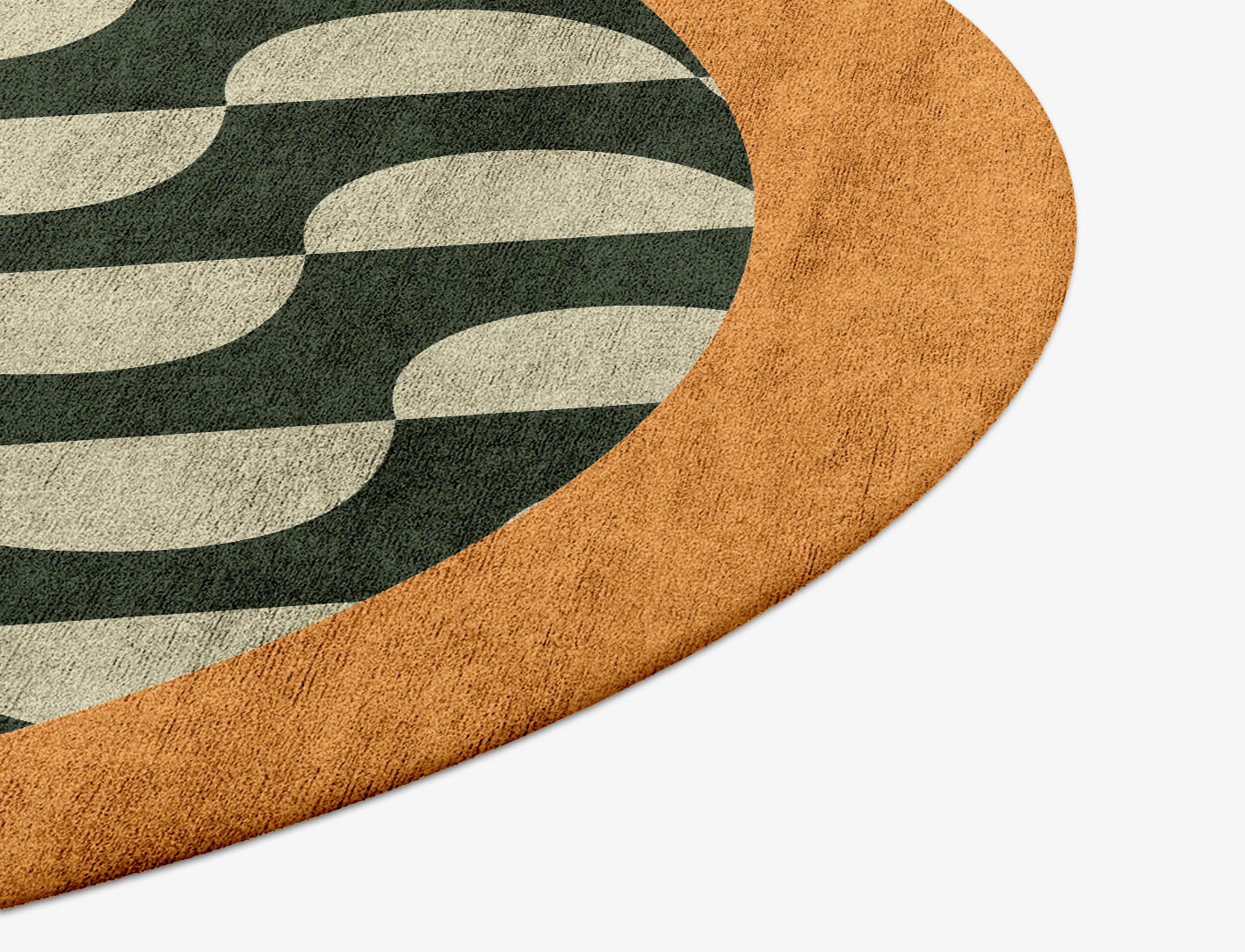 Frizzle Geometric Round Hand Tufted Bamboo Silk Custom Rug by Rug Artisan