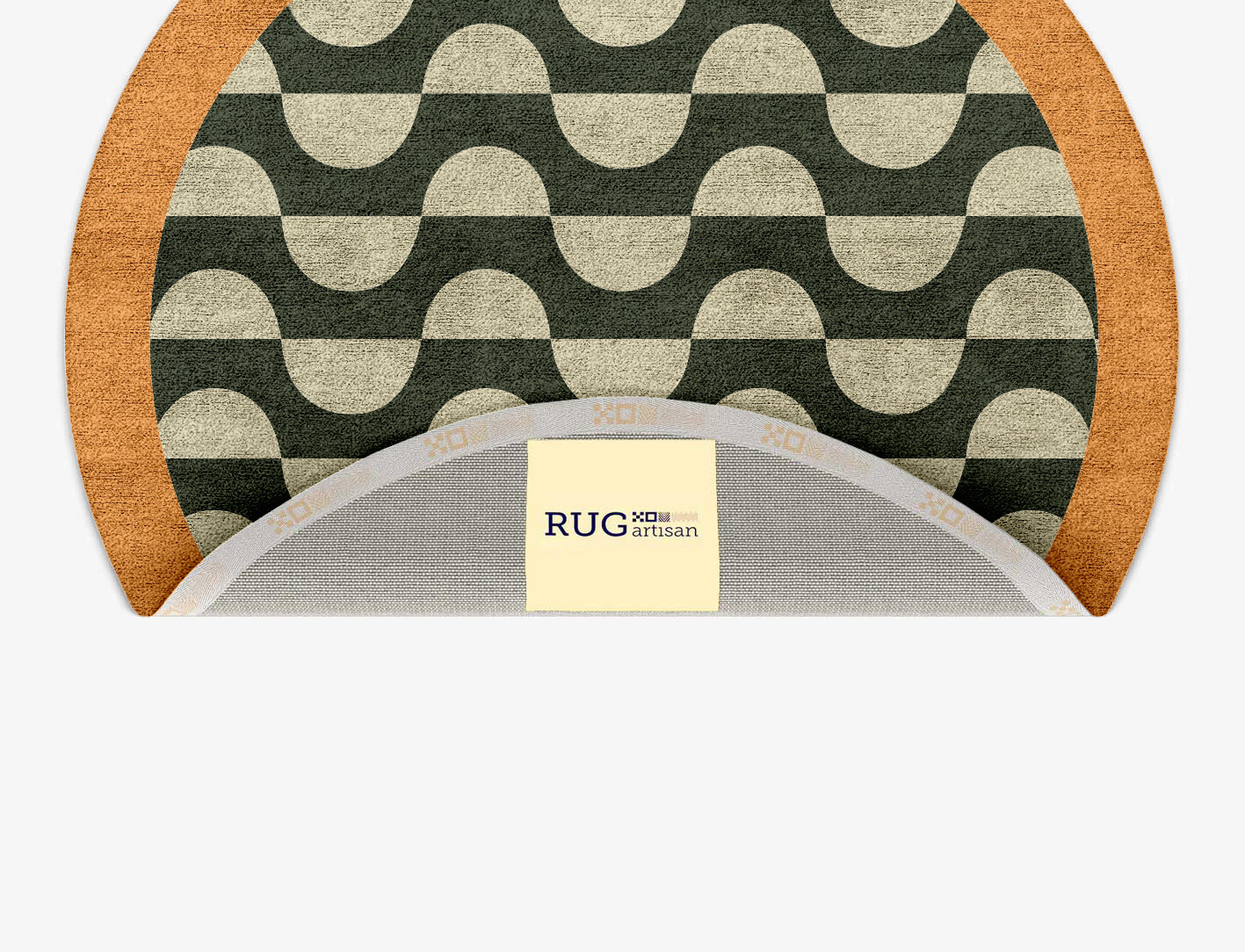 Frizzle Geometric Round Hand Tufted Bamboo Silk Custom Rug by Rug Artisan