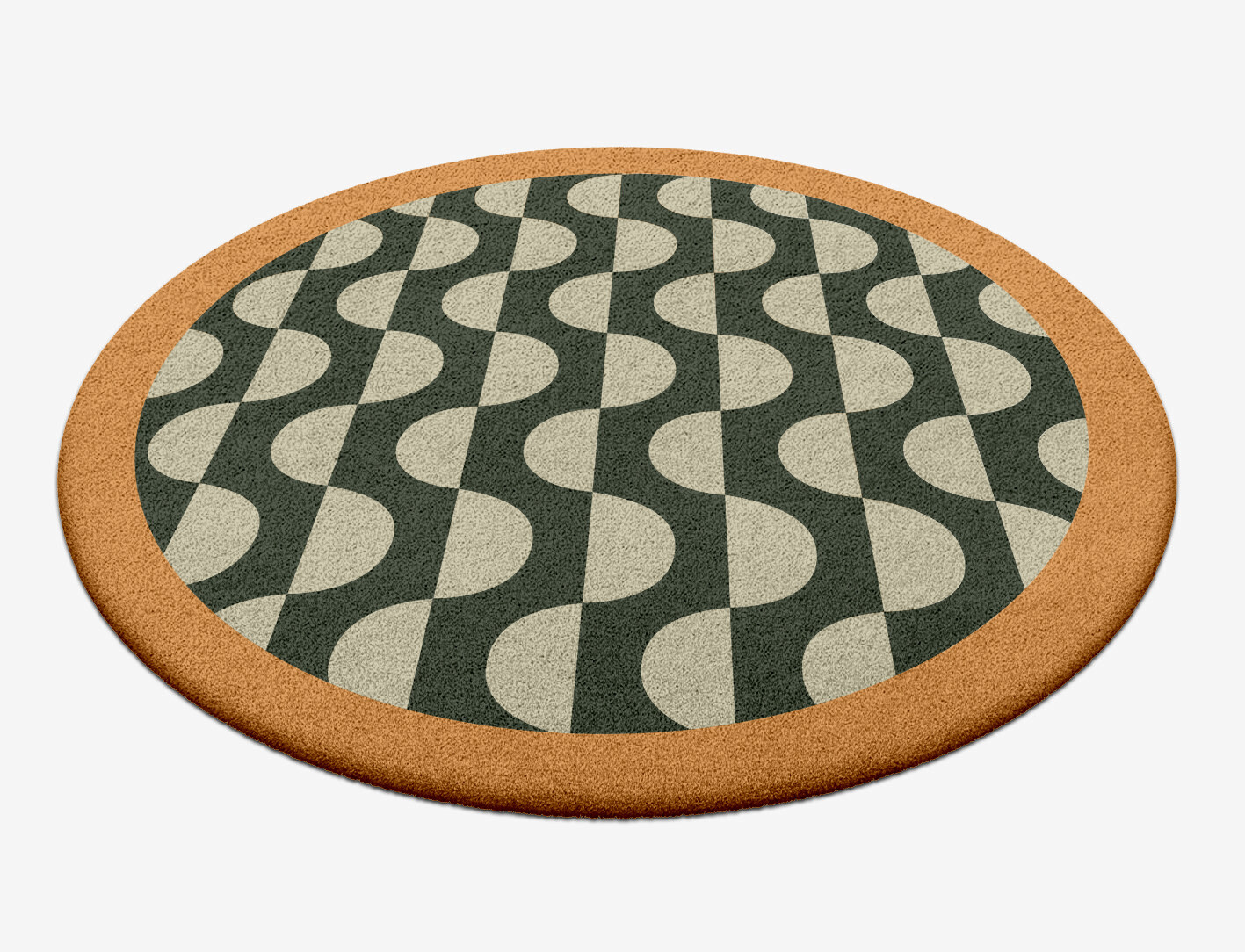 Frizzle Geometric Round Hand Tufted Pure Wool Custom Rug by Rug Artisan