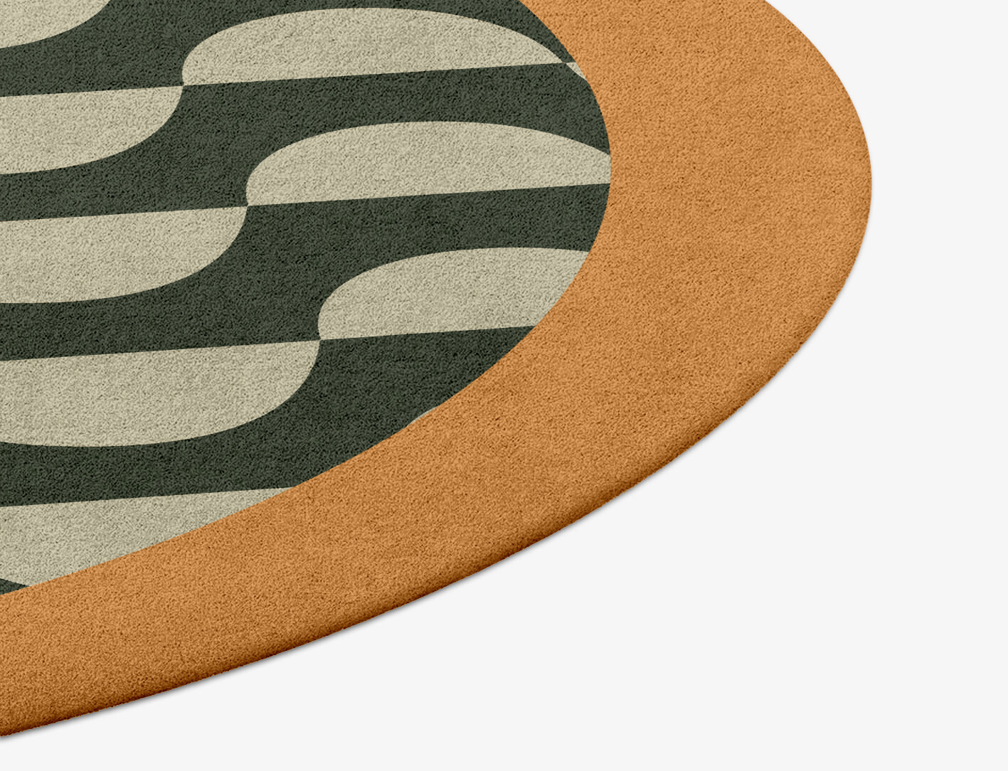 Frizzle Geometric Round Hand Tufted Pure Wool Custom Rug by Rug Artisan