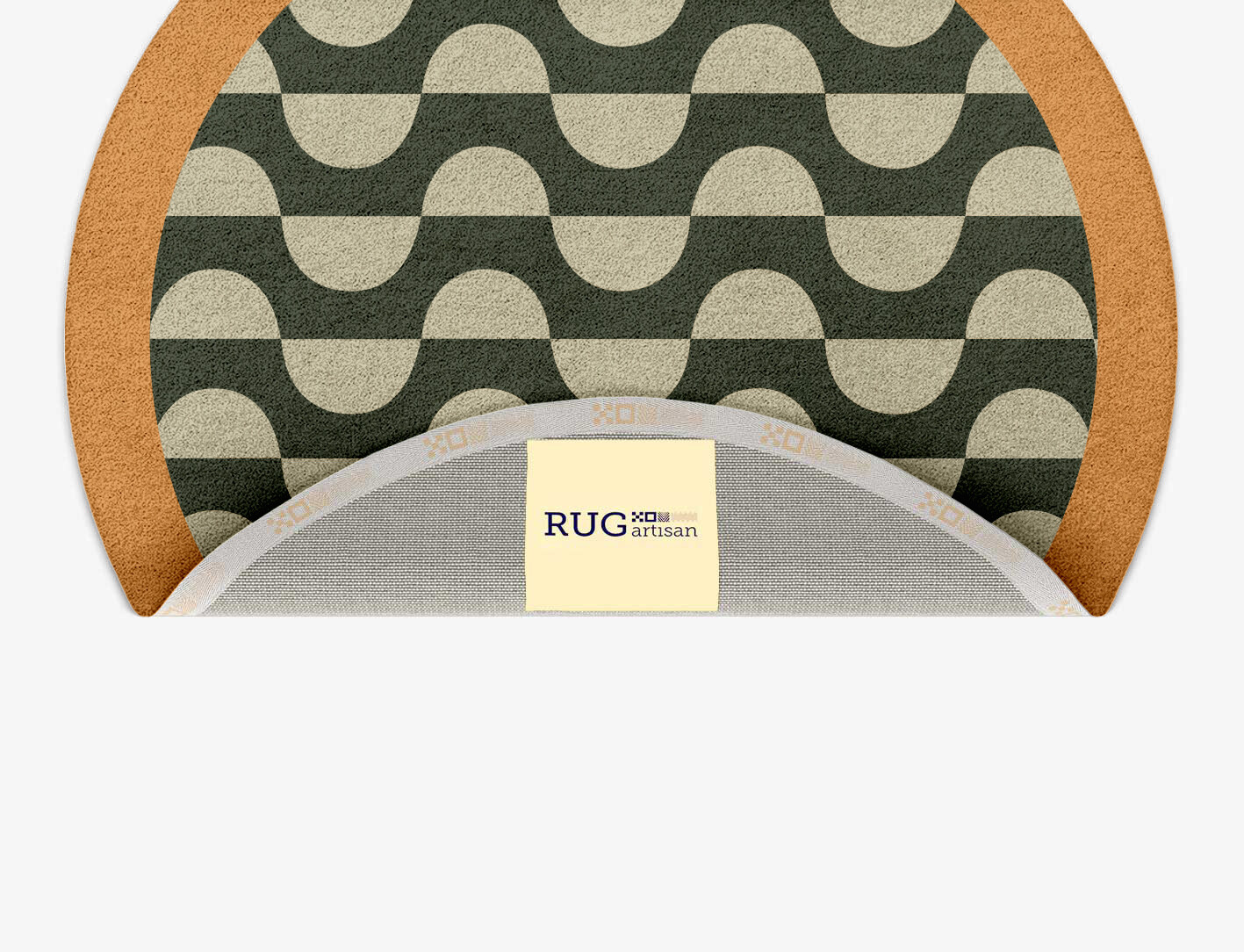 Frizzle Geometric Round Hand Tufted Pure Wool Custom Rug by Rug Artisan