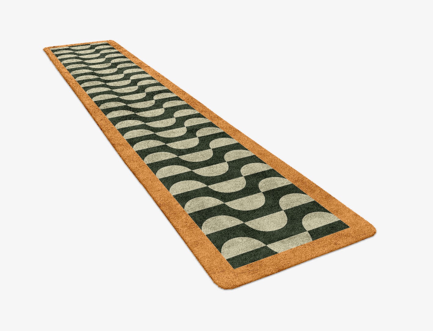 Frizzle Geometric Runner Hand Tufted Bamboo Silk Custom Rug by Rug Artisan