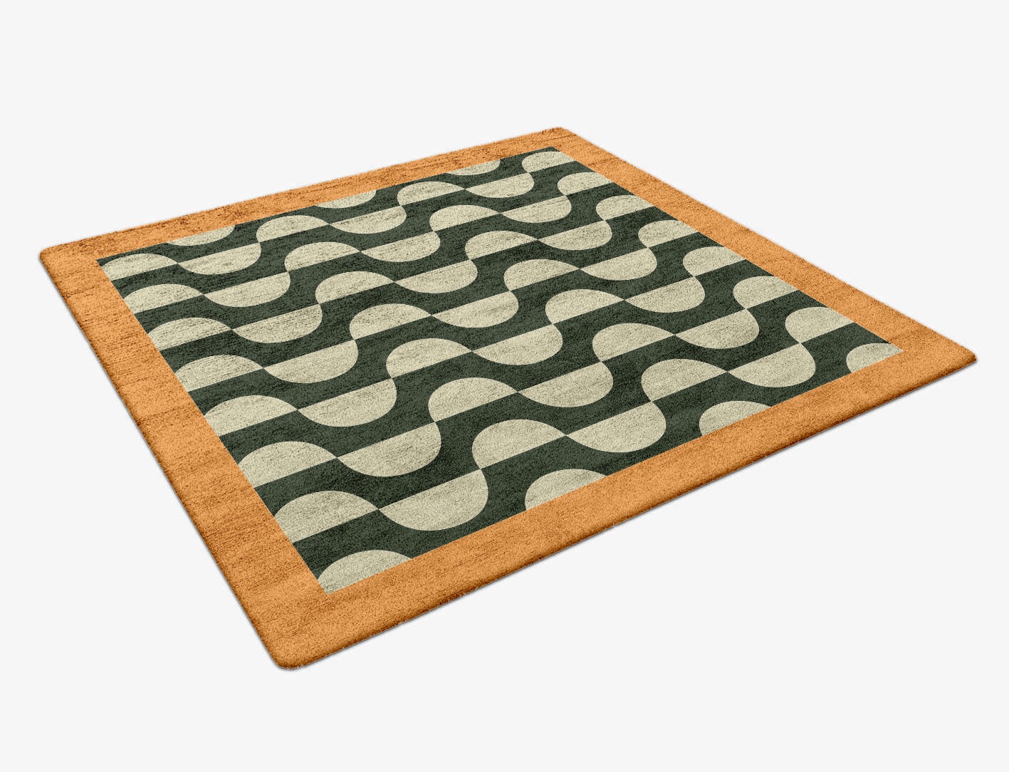 Frizzle Geometric Square Hand Tufted Bamboo Silk Custom Rug by Rug Artisan