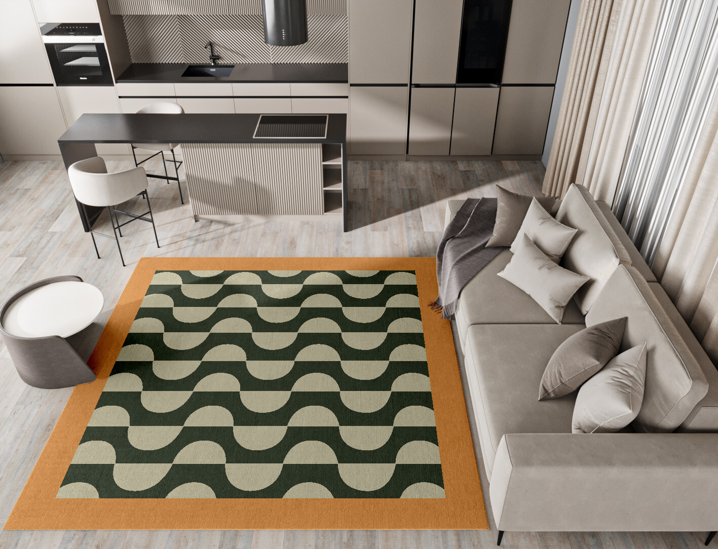 Frizzle Geometric Square Hand Tufted Pure Wool Custom Rug by Rug Artisan
