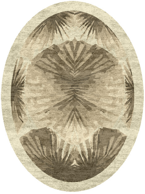 Froebelian Origami Oval Hand Knotted Bamboo Silk Custom Rug by Rug Artisan