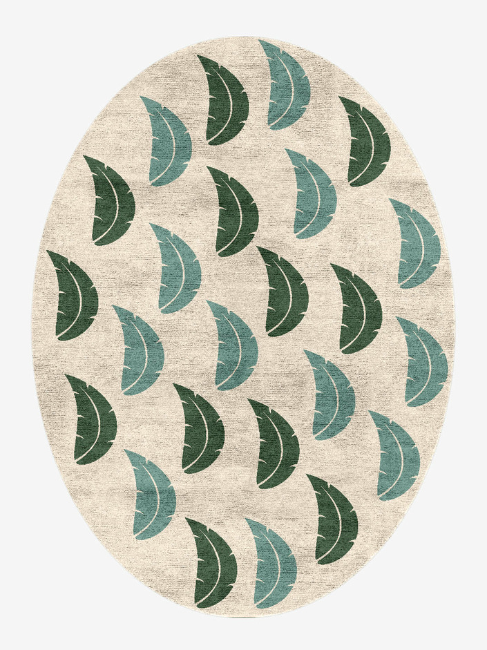Frond Kids Oval Hand Knotted Bamboo Silk Custom Rug by Rug Artisan