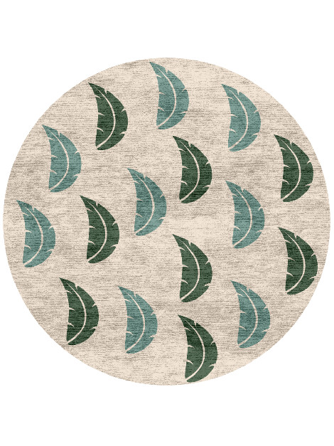 Frond Kids Round Hand Knotted Bamboo Silk Custom Rug by Rug Artisan