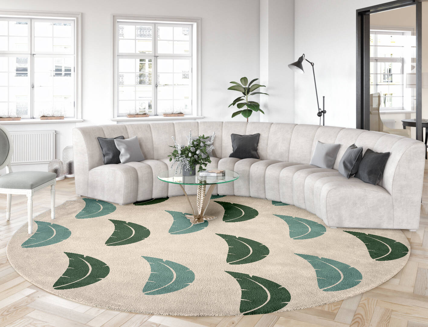 Frond Kids Round Hand Tufted Pure Wool Custom Rug by Rug Artisan