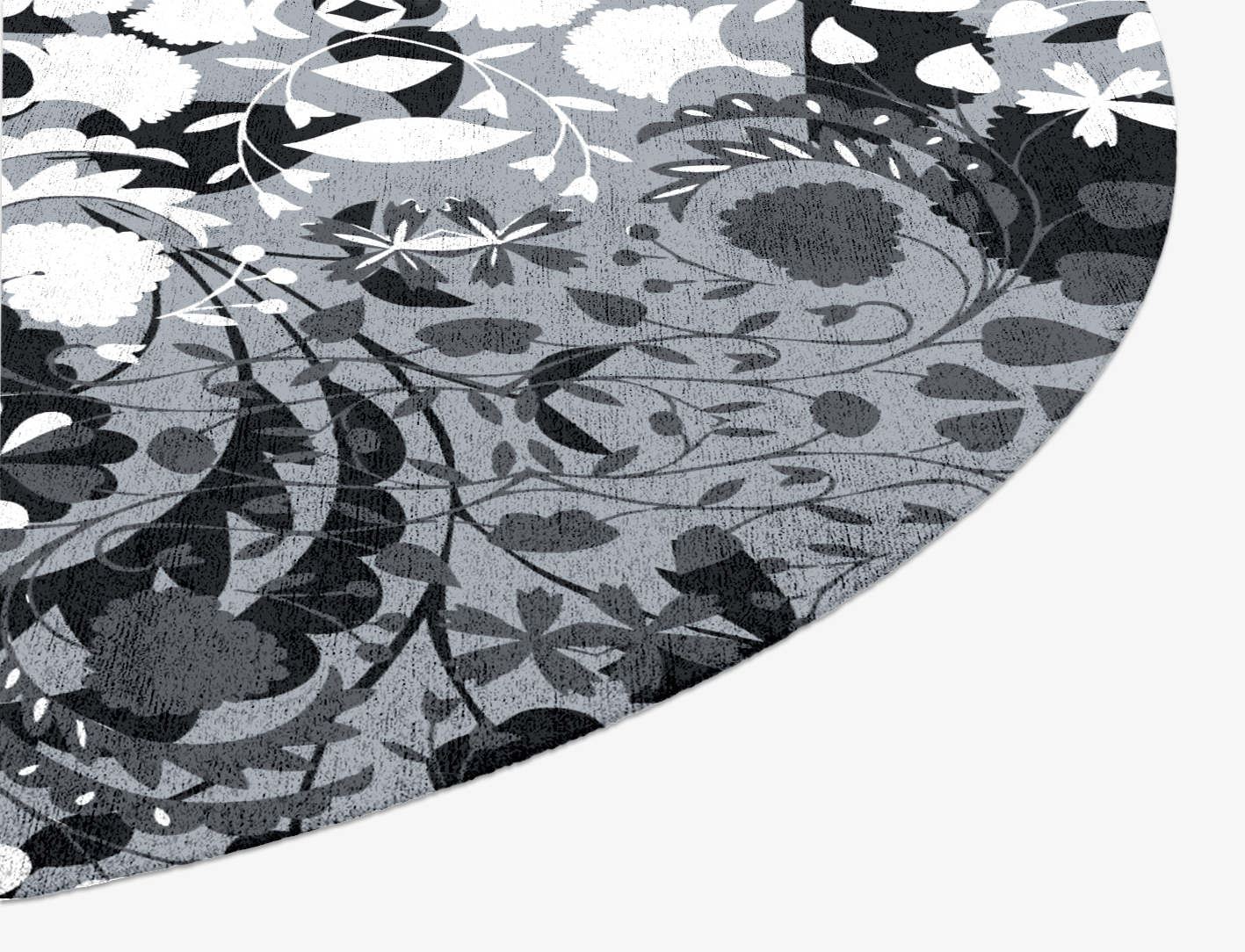 Frosty Sedge Monochrome Oval Hand Knotted Bamboo Silk Custom Rug by Rug Artisan