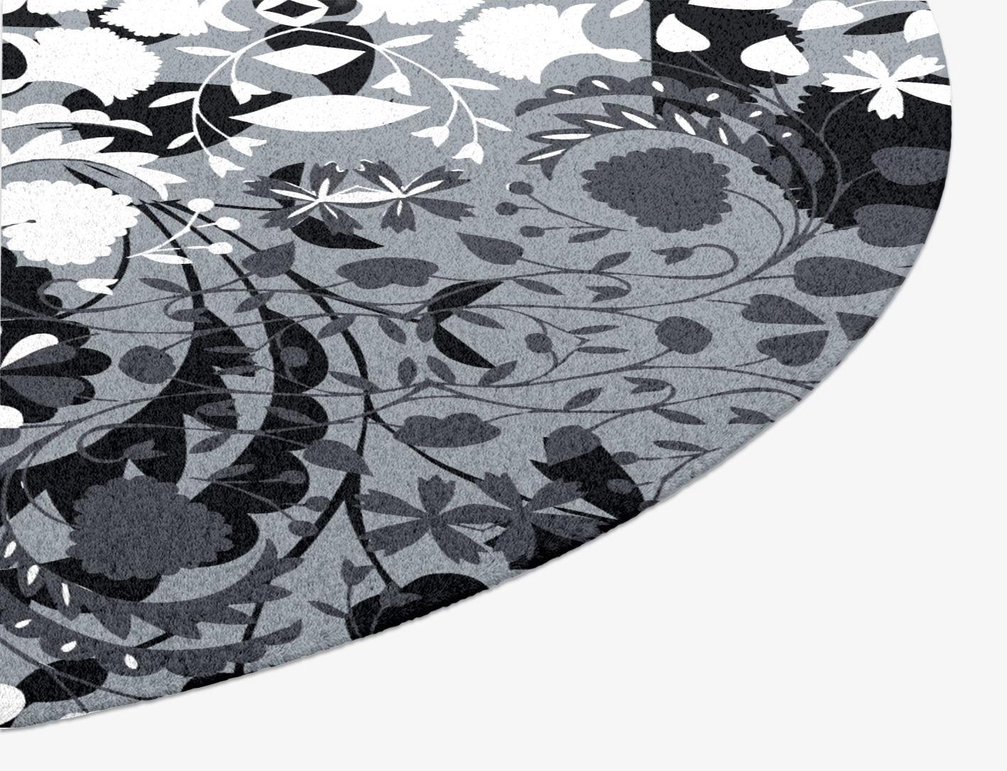 Frosty Sedge Monochrome Oval Hand Knotted Tibetan Wool Custom Rug by Rug Artisan