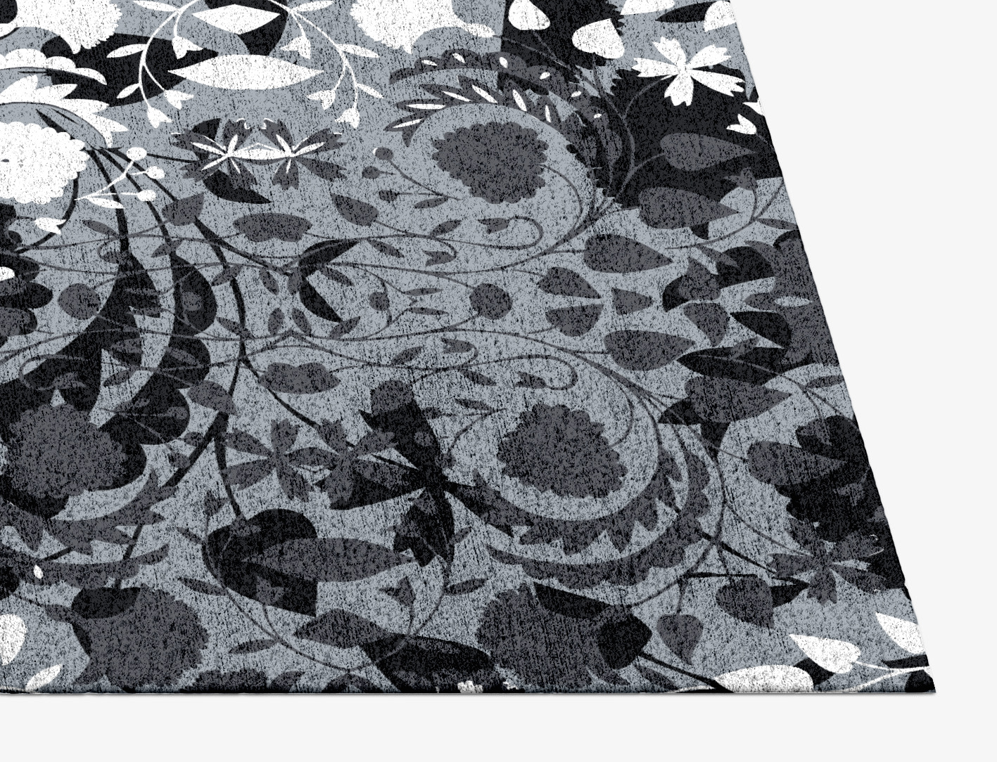 Frosty Sedge Monochrome Rectangle Hand Knotted Bamboo Silk Custom Rug by Rug Artisan