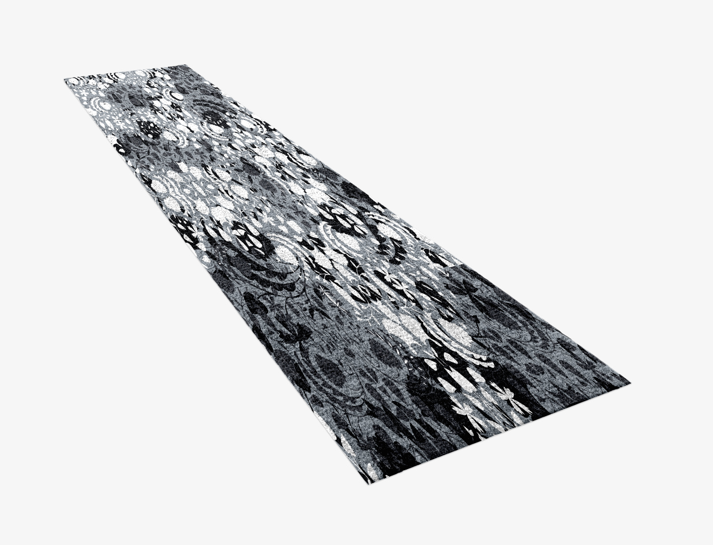 Frosty Sedge Monochrome Runner Hand Knotted Bamboo Silk Custom Rug by Rug Artisan