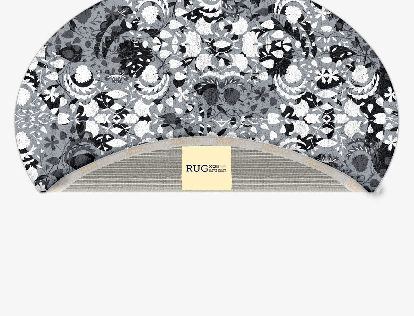Frosty Sedge Monochrome Oval Hand Tufted Bamboo Silk Custom Rug by Rug Artisan