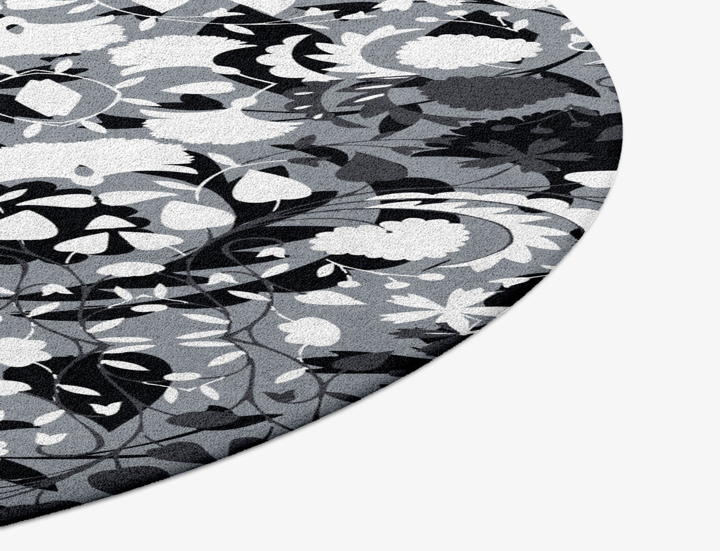 Frosty Sedge Monochrome Round Hand Tufted Pure Wool Custom Rug by Rug Artisan