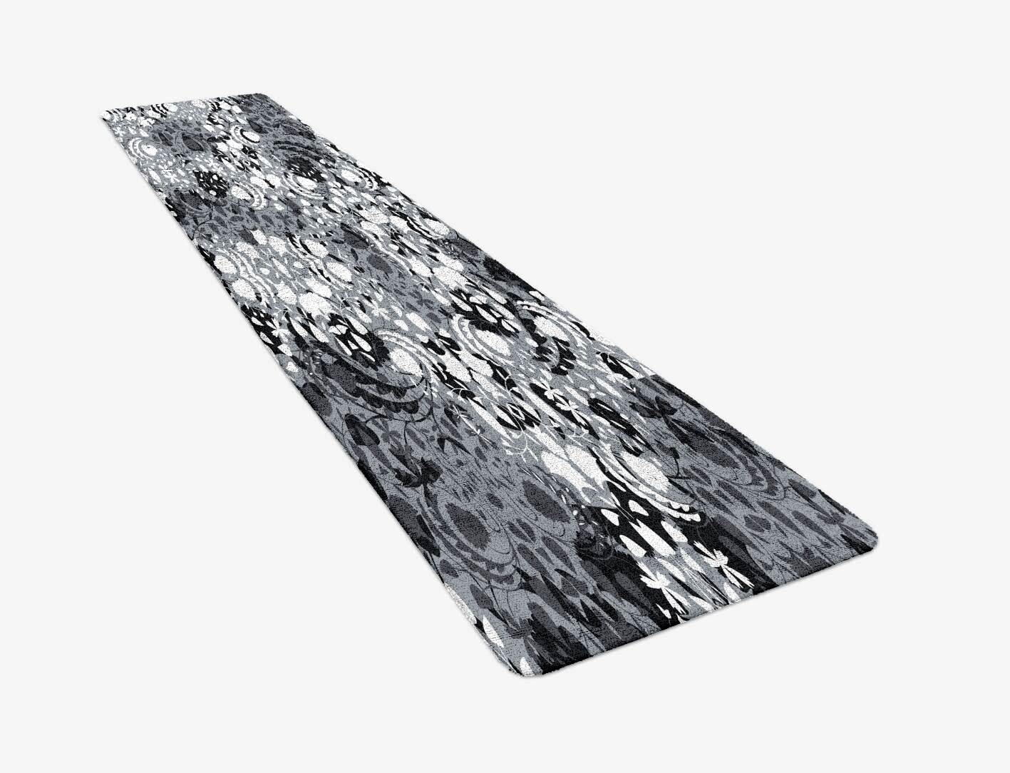 Frosty Sedge Monochrome Runner Hand Tufted Bamboo Silk Custom Rug by Rug Artisan