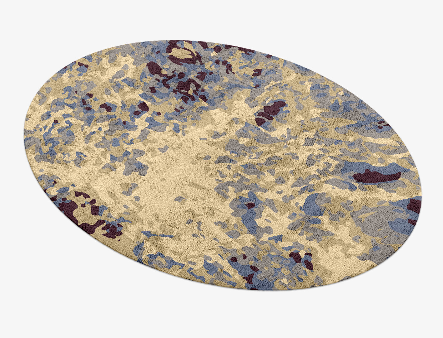 Frothy Surface Art Oval Hand Knotted Bamboo Silk Custom Rug by Rug Artisan