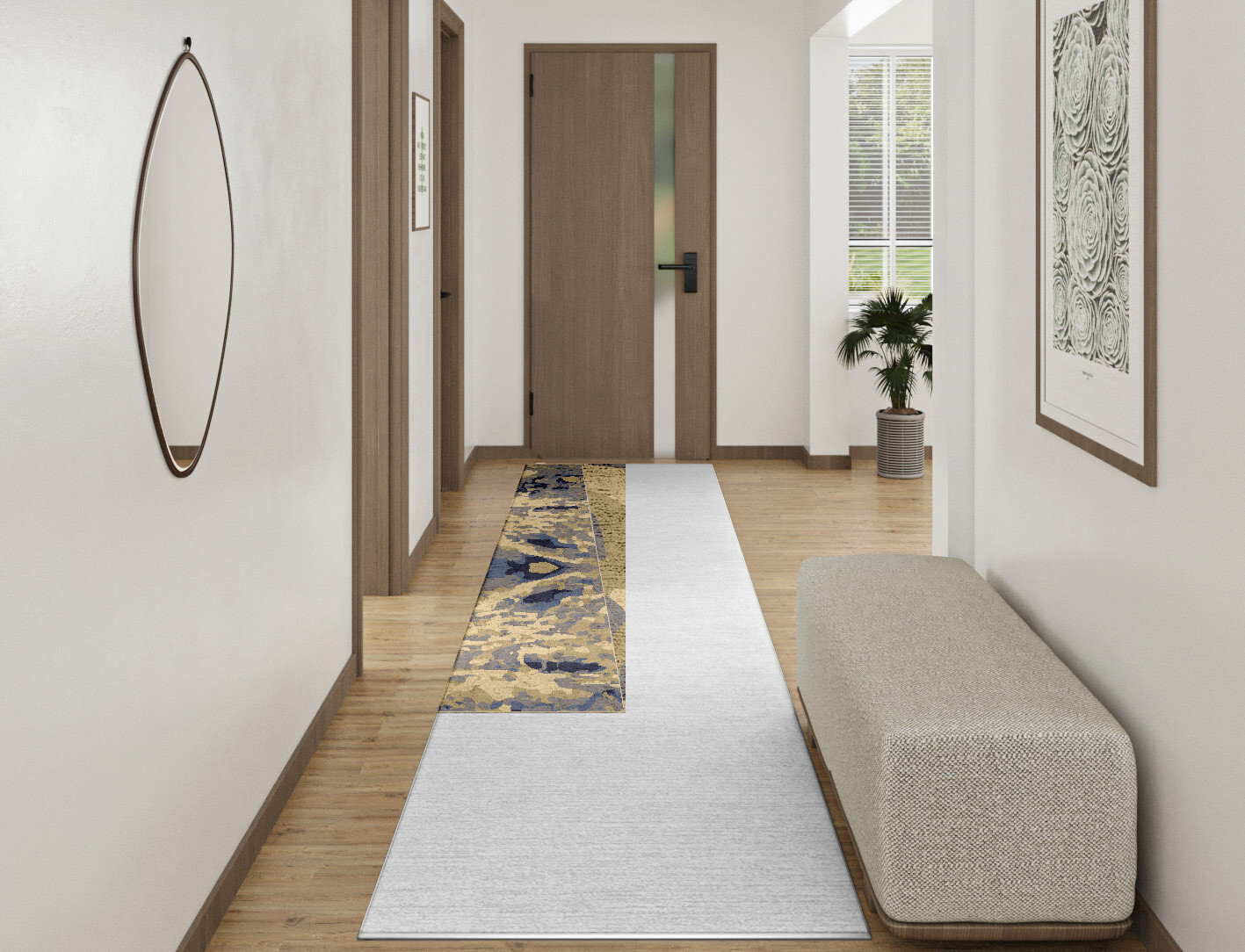 Frothy Surface Art Runner Hand Knotted Bamboo Silk Custom Rug by Rug Artisan