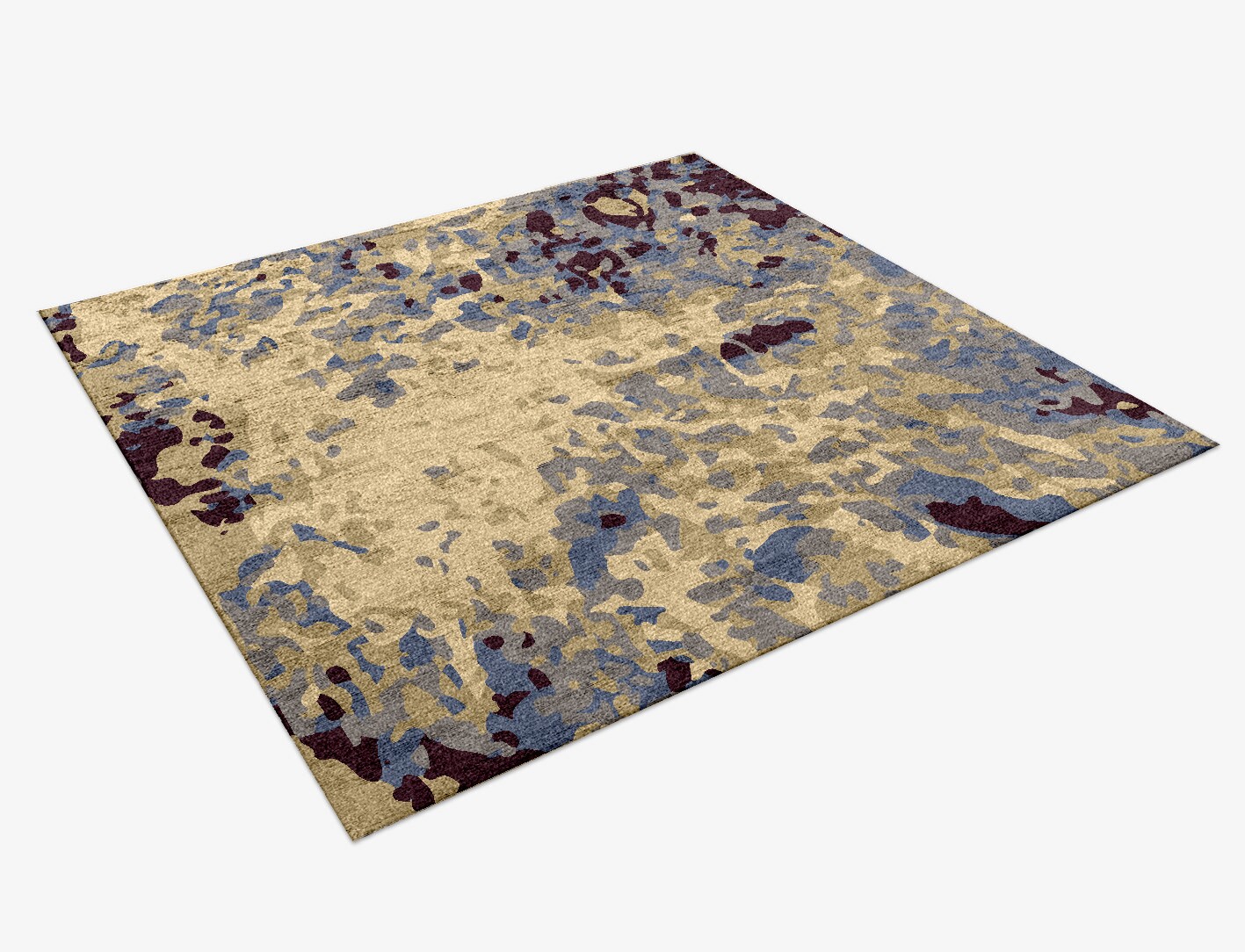 Frothy Surface Art Square Hand Knotted Bamboo Silk Custom Rug by Rug Artisan