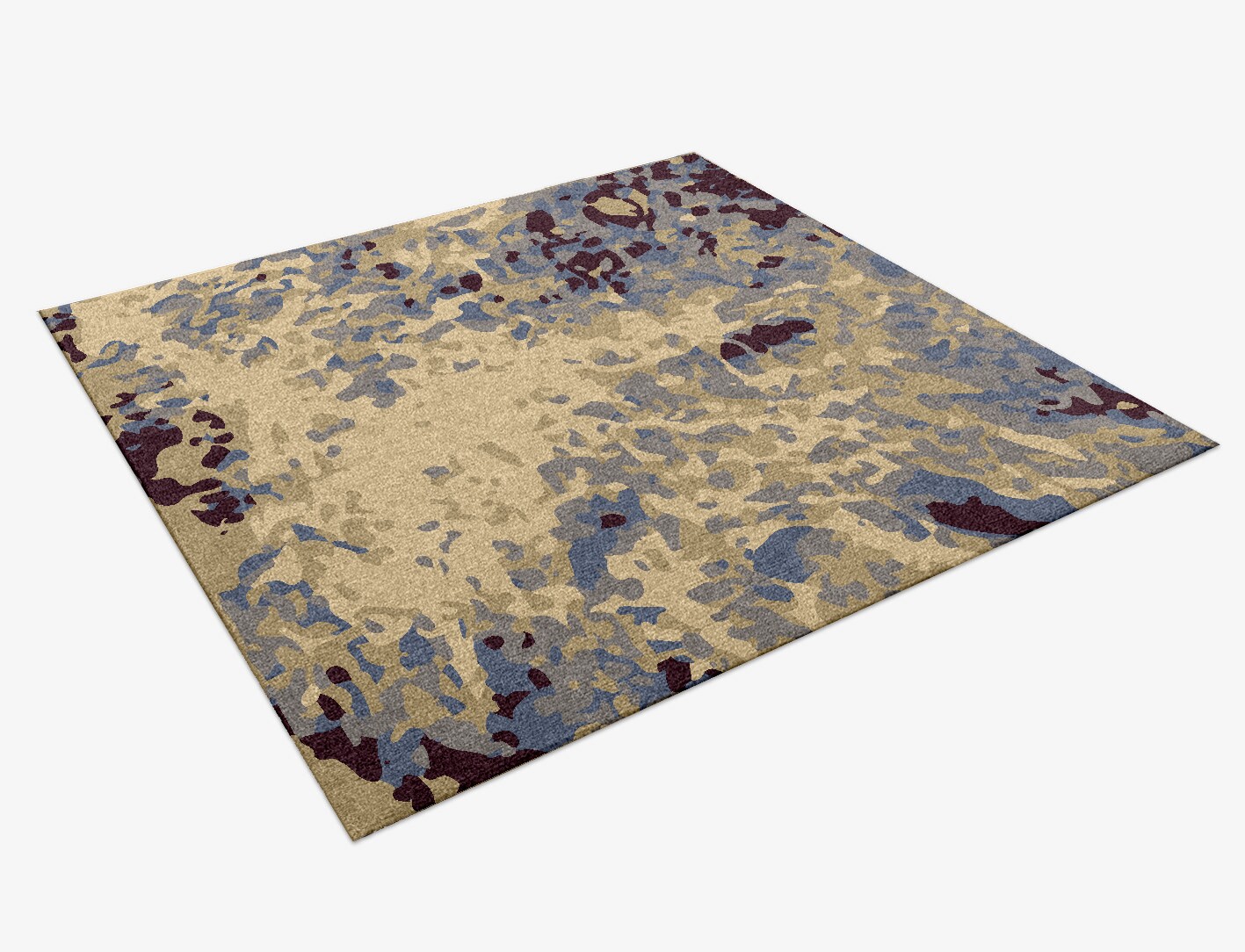 Frothy Surface Art Square Hand Knotted Tibetan Wool Custom Rug by Rug Artisan