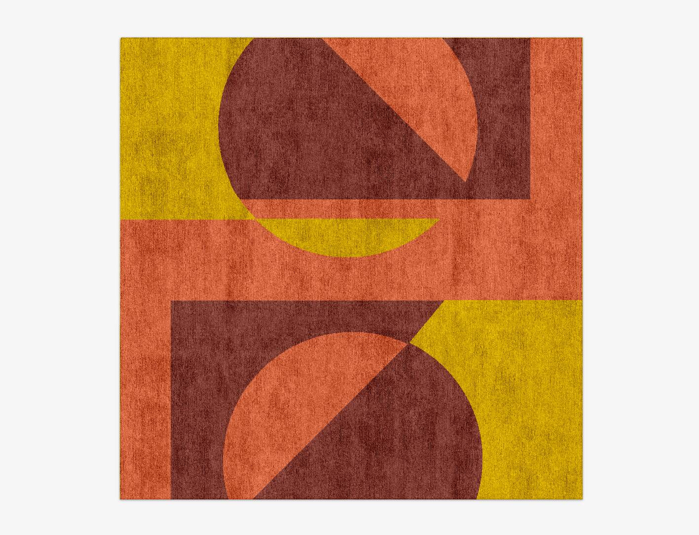 Fulcrum Modern Art Square Hand Knotted Bamboo Silk Custom Rug by Rug Artisan