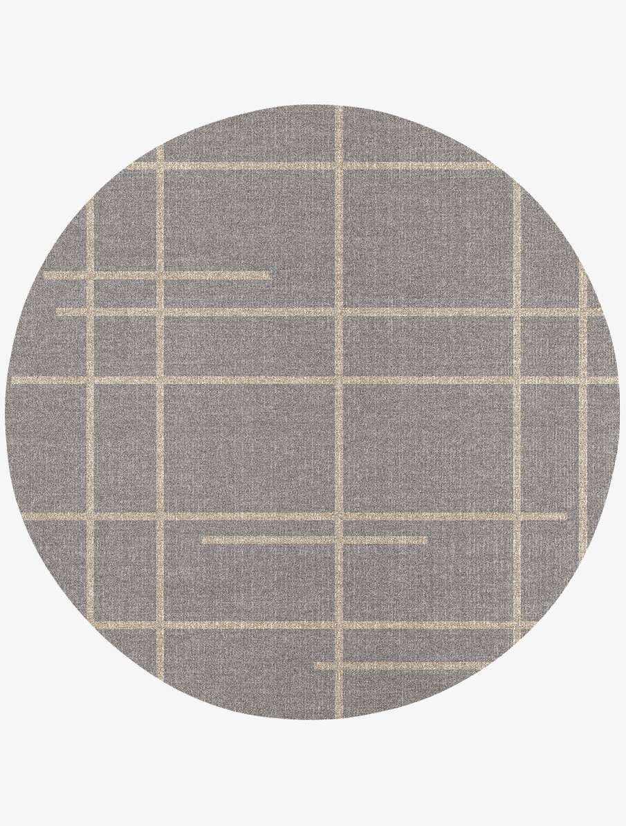 Fuse Minimalist Round Flatweave New Zealand Wool Custom Rug by Rug Artisan