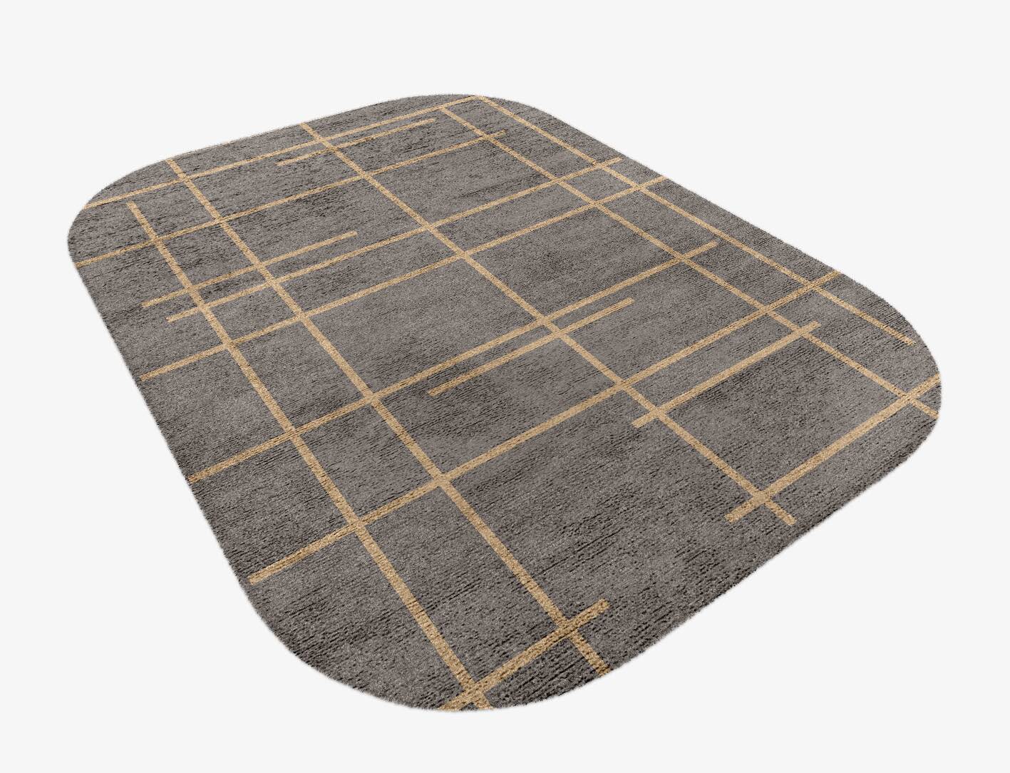 Fuse Minimalist Oblong Hand Knotted Bamboo Silk Custom Rug by Rug Artisan