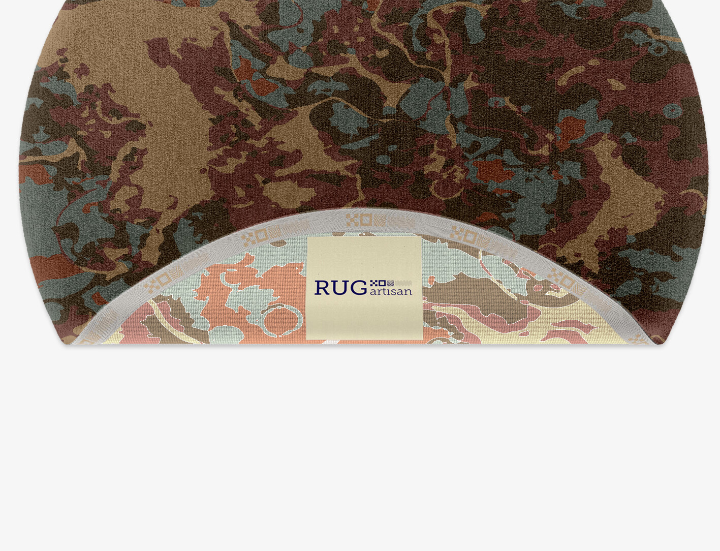 Fusion Surface Art Round Hand Knotted Tibetan Wool Custom Rug by Rug Artisan
