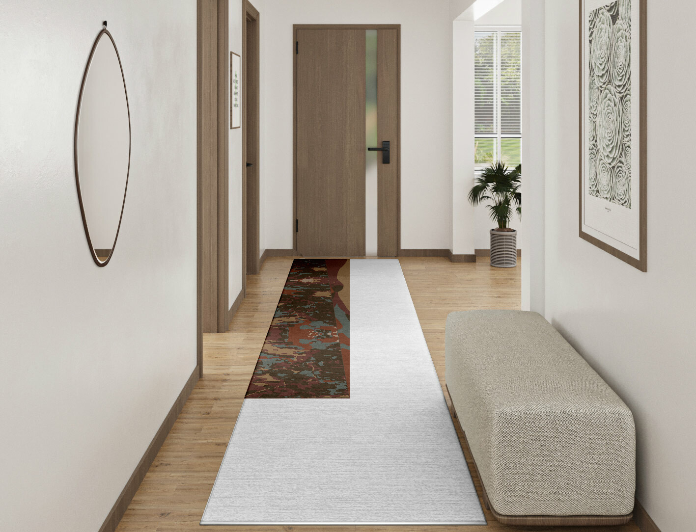 Fusion Surface Art Runner Hand Knotted Tibetan Wool Custom Rug by Rug Artisan