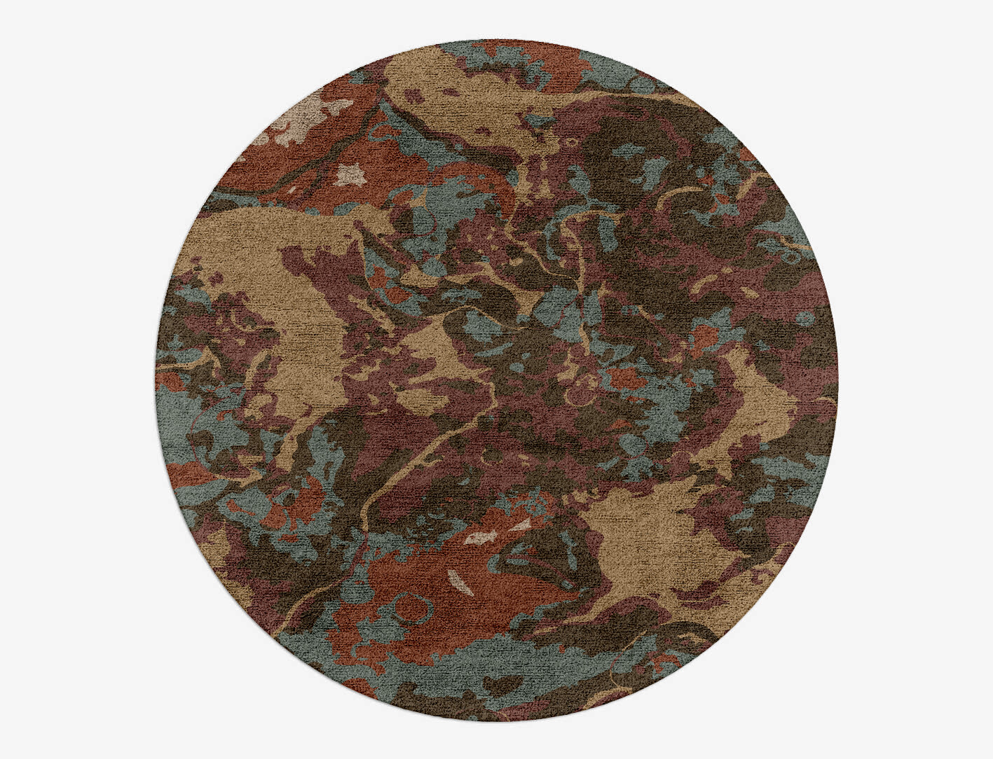 Fusion Surface Art Round Hand Tufted Bamboo Silk Custom Rug by Rug Artisan