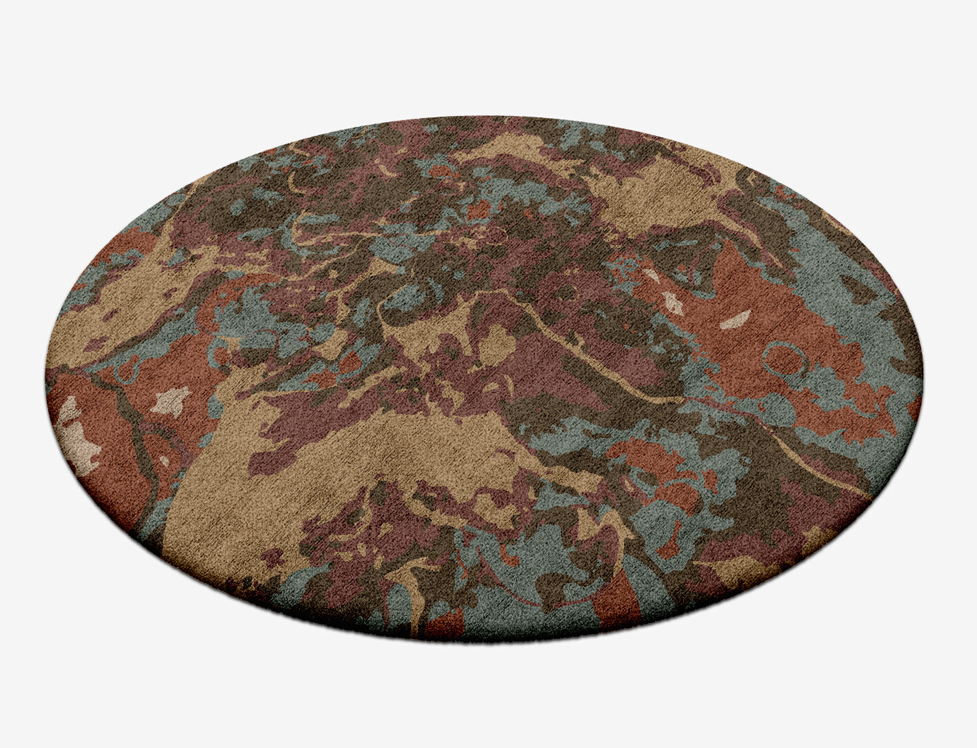 Fusion Surface Art Round Hand Tufted Bamboo Silk Custom Rug by Rug Artisan