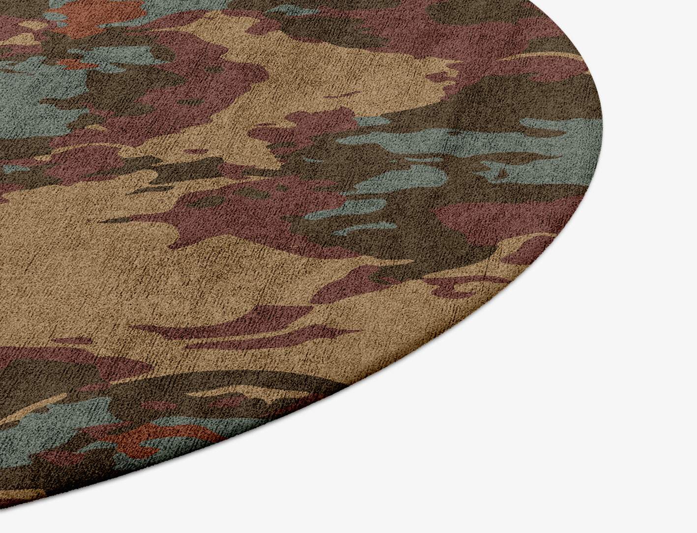 Fusion Surface Art Round Hand Tufted Bamboo Silk Custom Rug by Rug Artisan