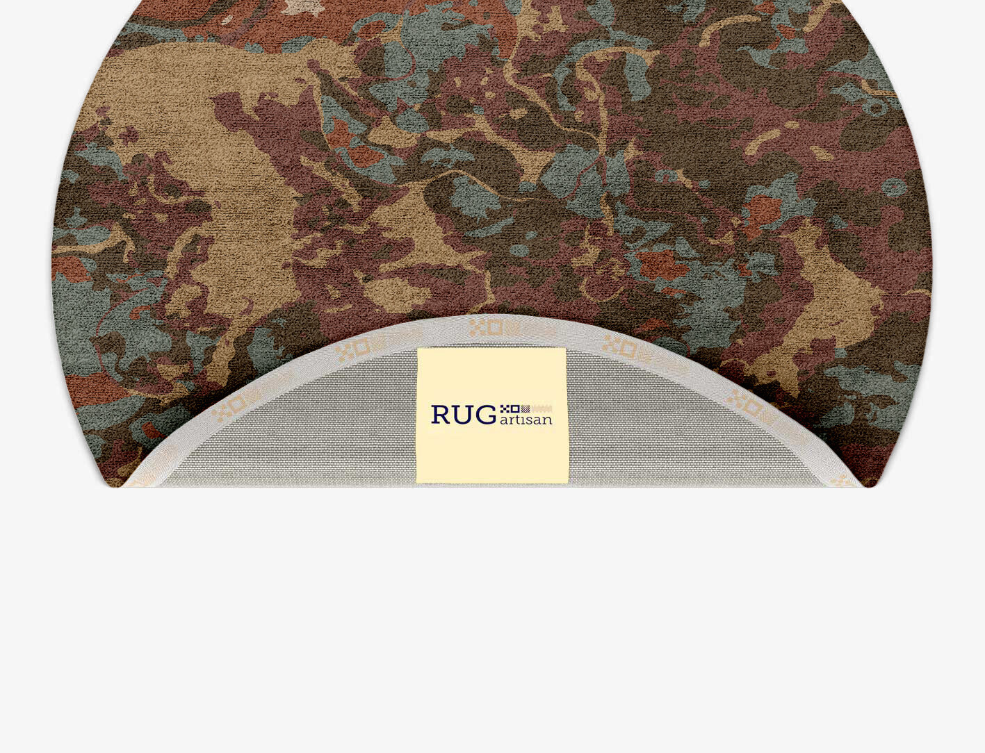 Fusion Surface Art Round Hand Tufted Bamboo Silk Custom Rug by Rug Artisan