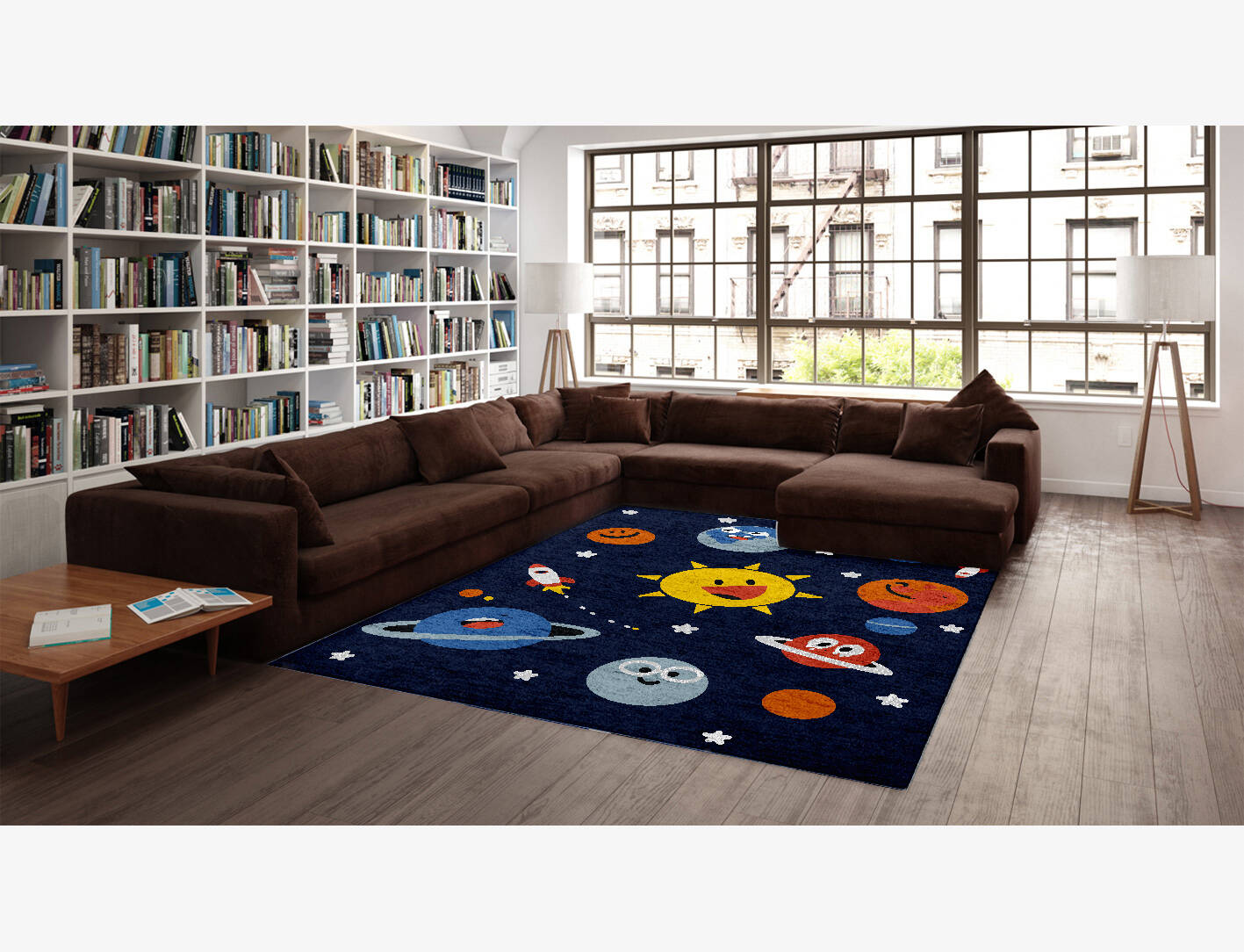 Galaxsee Kids Rectangle Hand Knotted Bamboo Silk Custom Rug by Rug Artisan