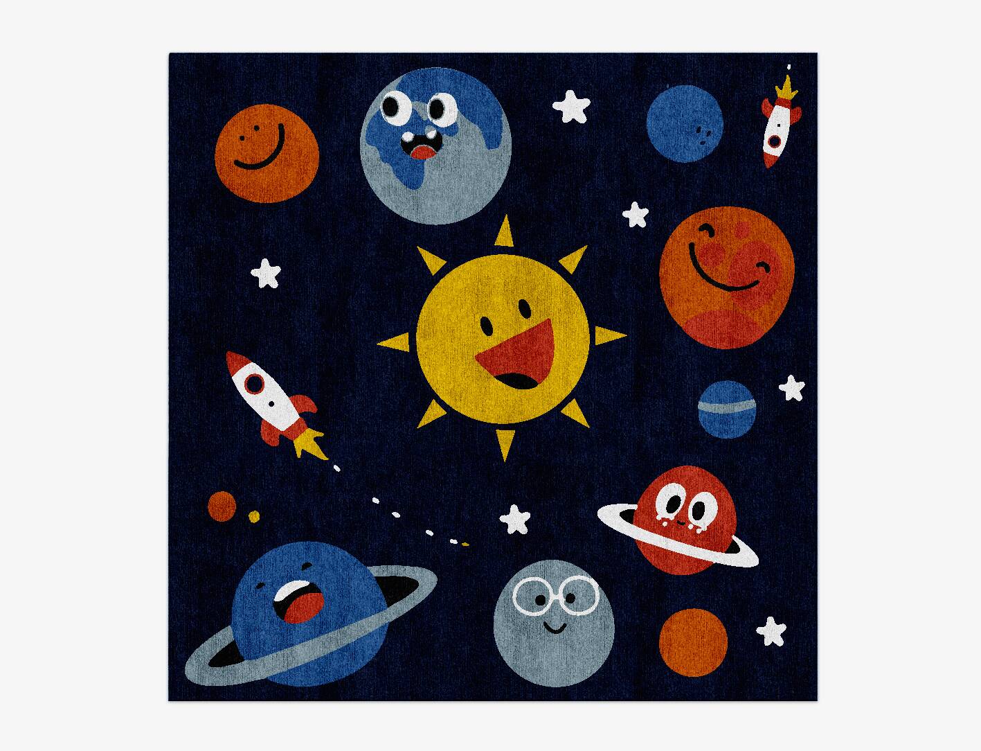 Galaxsee Kids Square Hand Knotted Bamboo Silk Custom Rug by Rug Artisan