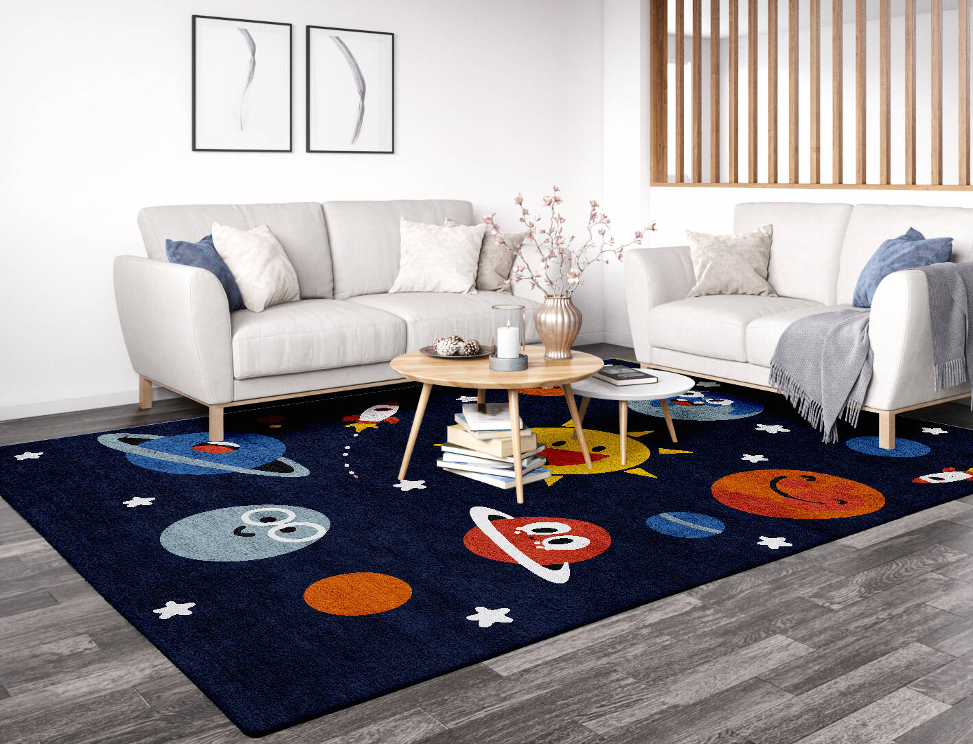 Galaxsee Kids Rectangle Hand Tufted Bamboo Silk Custom Rug by Rug Artisan