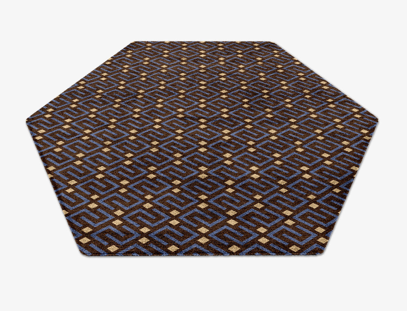 Galaxy Geometric Hexagon Hand Knotted Bamboo Silk Custom Rug by Rug Artisan
