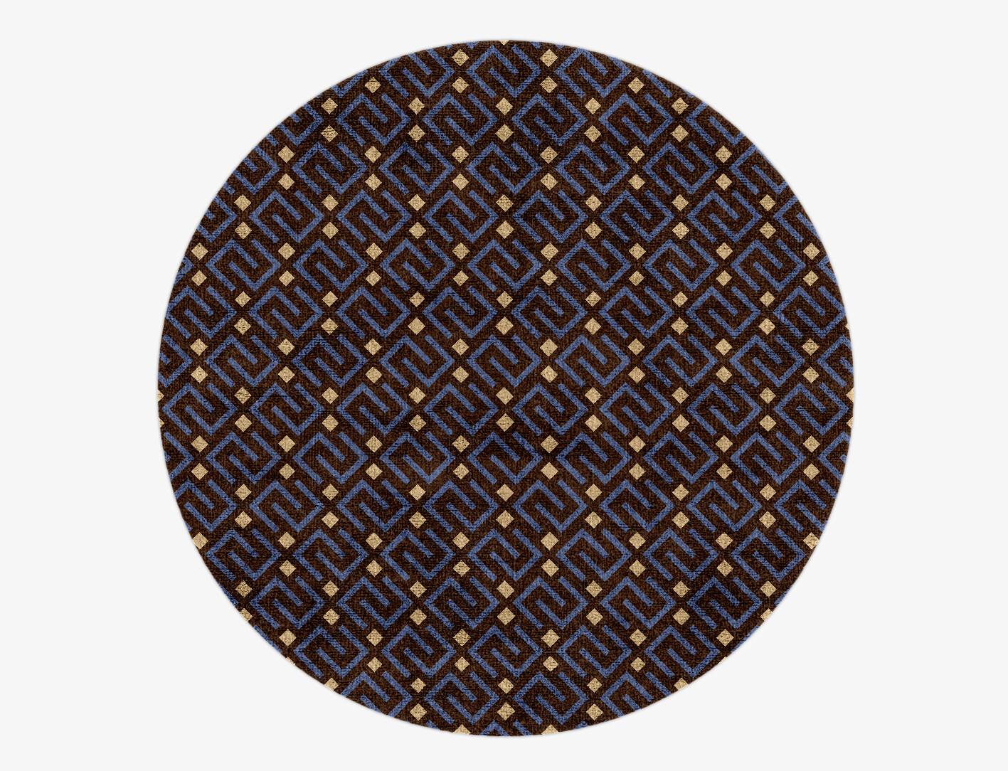 Galaxy Geometric Round Hand Knotted Bamboo Silk Custom Rug by Rug Artisan