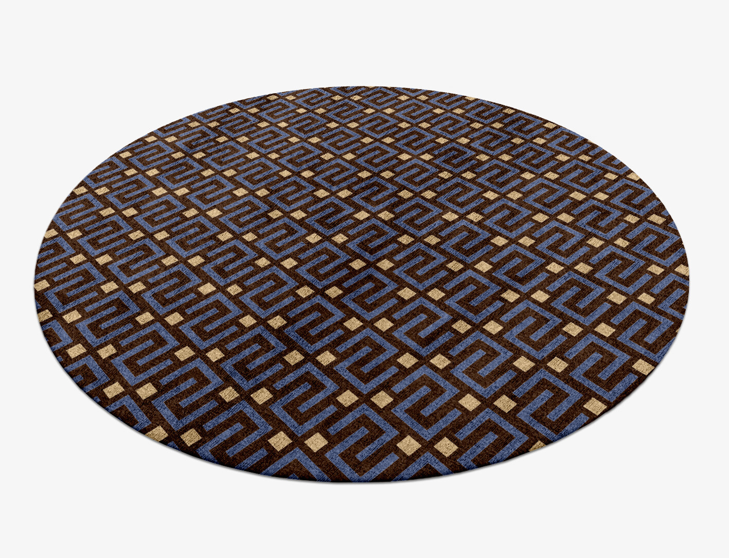 Galaxy Geometric Round Hand Knotted Bamboo Silk Custom Rug by Rug Artisan