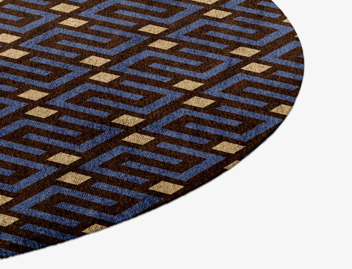Galaxy Geometric Round Hand Knotted Bamboo Silk Custom Rug by Rug Artisan