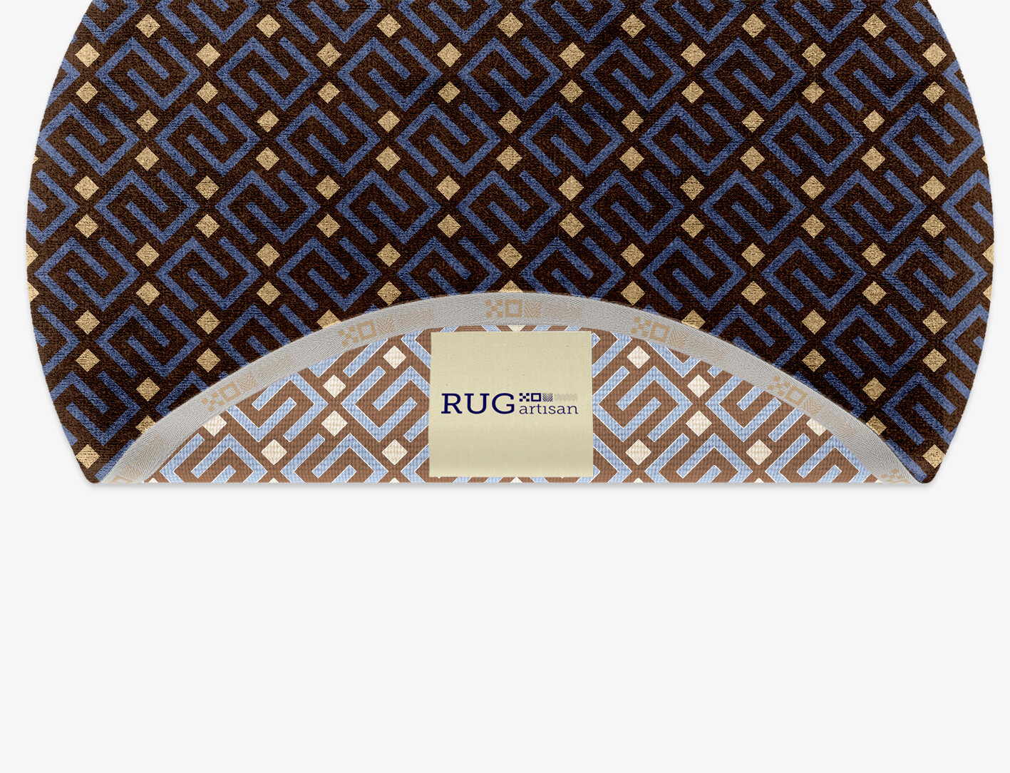 Galaxy Geometric Round Hand Knotted Bamboo Silk Custom Rug by Rug Artisan