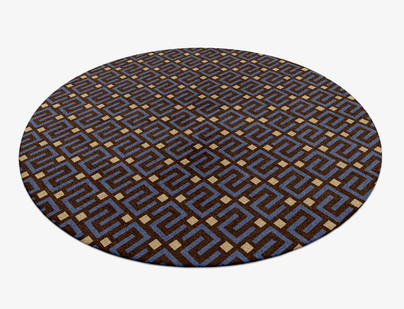 Galaxy Geometric Round Hand Knotted Tibetan Wool Custom Rug by Rug Artisan
